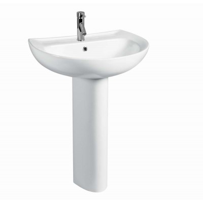 High Quality Bathroom Single Hole Ceramic Pedestal Wash Basin for sale