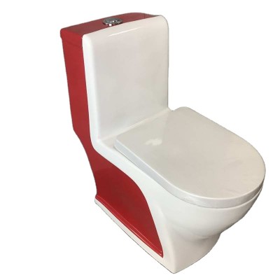 most popular hot sale red color wash down P-trap toilet for home and  hotel